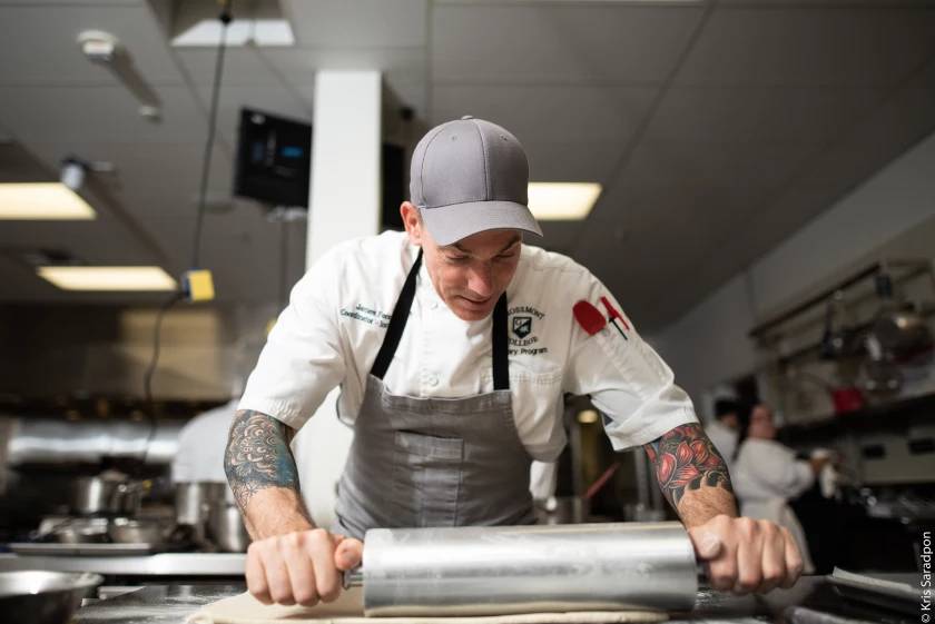 Chef James rolling in the dough