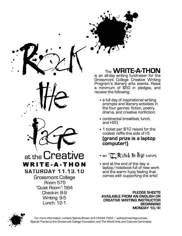 2010 Creative Write-a-Thon flier