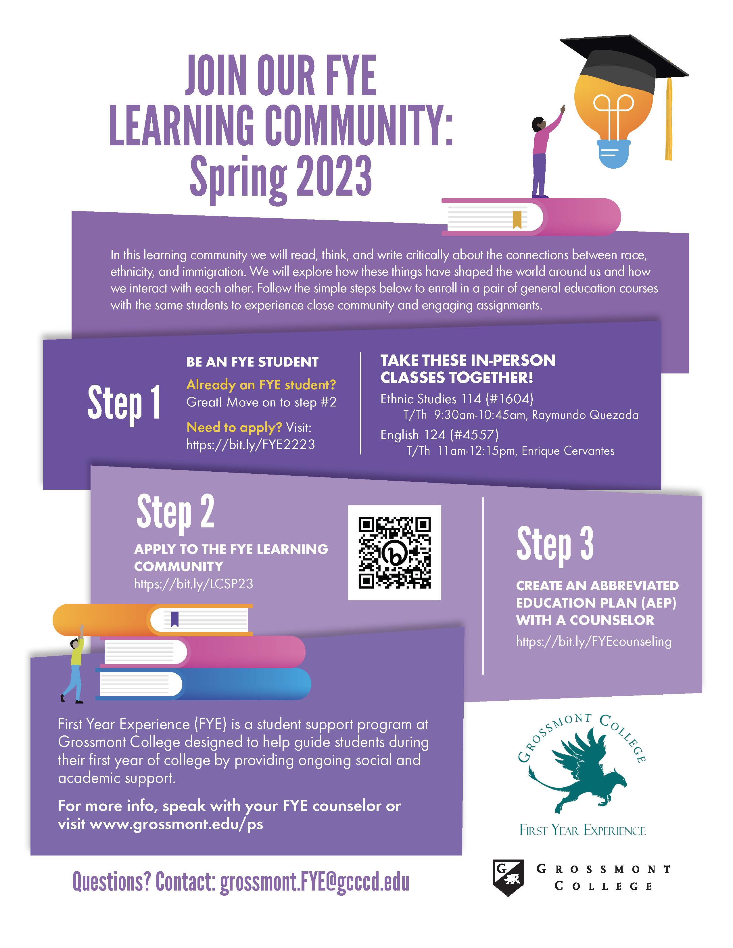 SP 23 FYE Learning Community flier 